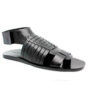 Vince black leather Calista gladiator fisherman sandals size 6.5